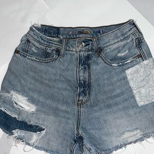 American Eagle Patchwork Denim Shorts